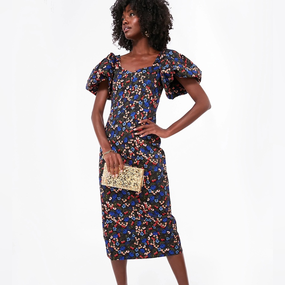 HUNTER BELL Black Floral Colette Dress
